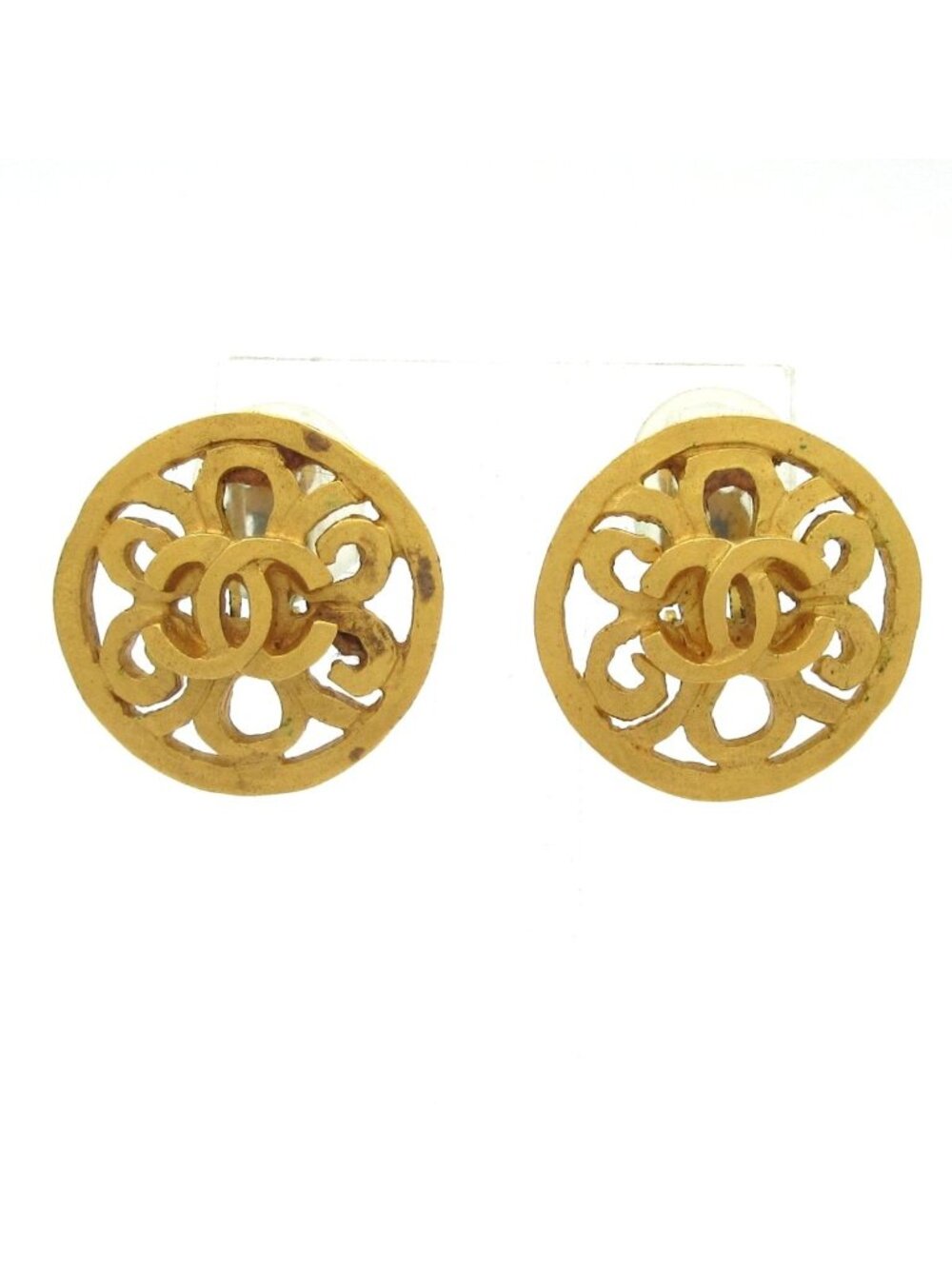 Chanel Earrings CC Logo Gold